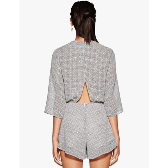 Bec and bridge womens playsuit romper size 2 black white geometric 3/4 slv035236 - Picture 1 of 13